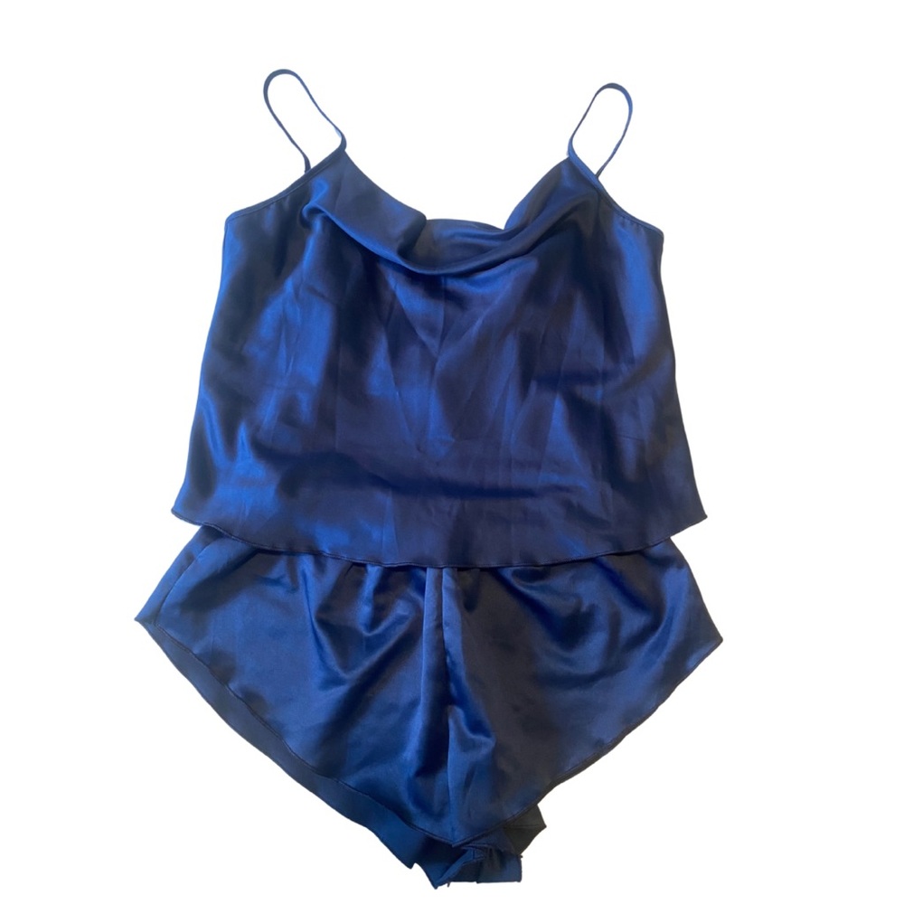 Blue Sleeveless Camisole Top and Shorts